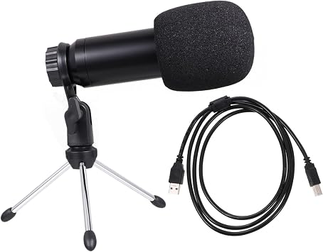 PRETYZOOM USB Condenser Microphone Set Bm800 with Tripod Stand, 5pcs Black Desktop Laptop Microphone Kit for Podcast Recording, Gaming, Streaming, and Voiceover