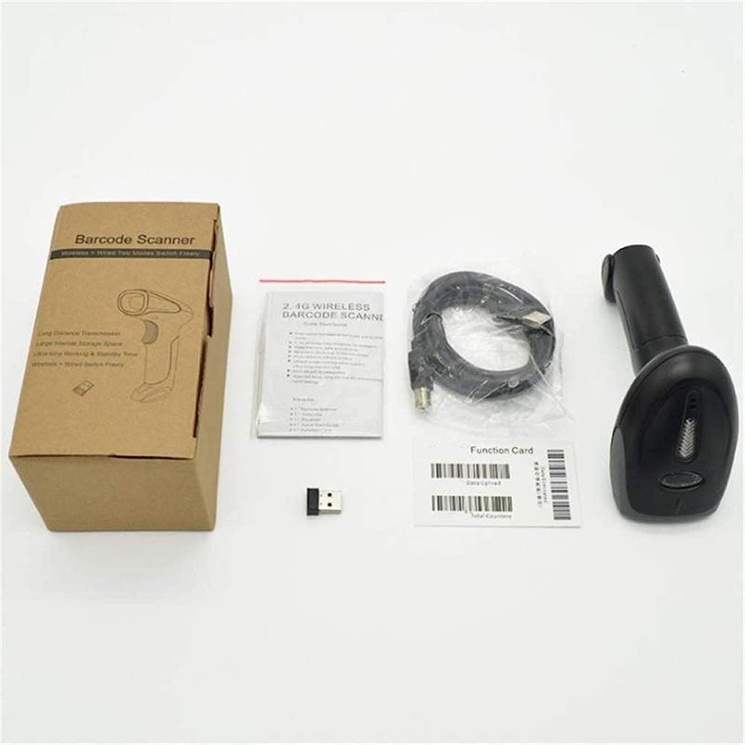 Escáner de código de barras de mano Escáneres de código de barras Conexión USB Escáner de mano inalámbrico Lector de código de barras 1D for restaurante Tienda Supermercado for tienda de conveniencia