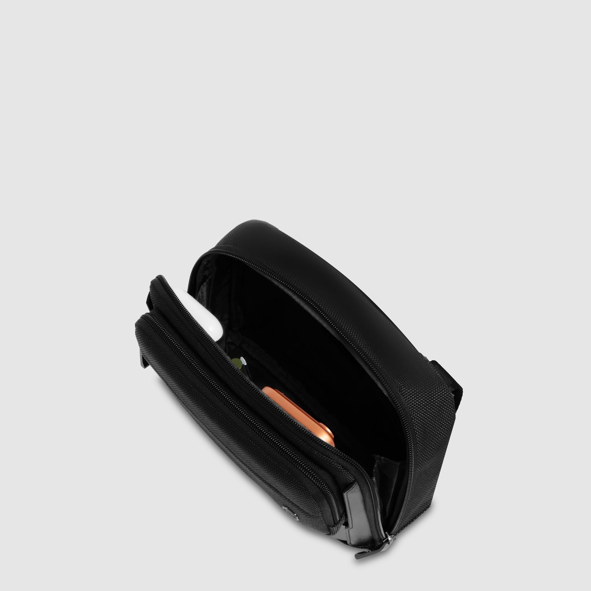 PIQUADRO - Tracolla Porta Tablet Mini in Pelle e Tessuto - Uomo