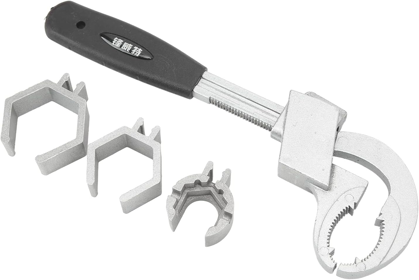 Universal Double Ended Wrench, Sink Wrench with 80mm Large Open, Aluminum Alloy Water Pipe Wrench for Bathroom, Plumbing Repair