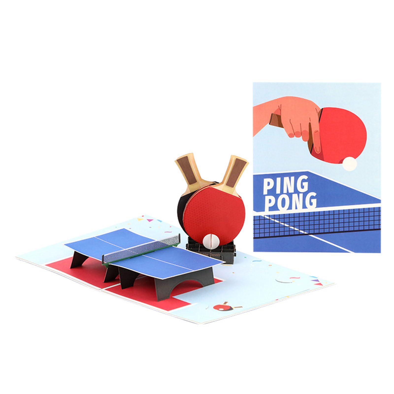 Hsyzygian Customizable 3D Paper Craft Father ' s Day Greeting Card with Table Tennis Creative 3D Popup Card with Envelope Paper Sculpture