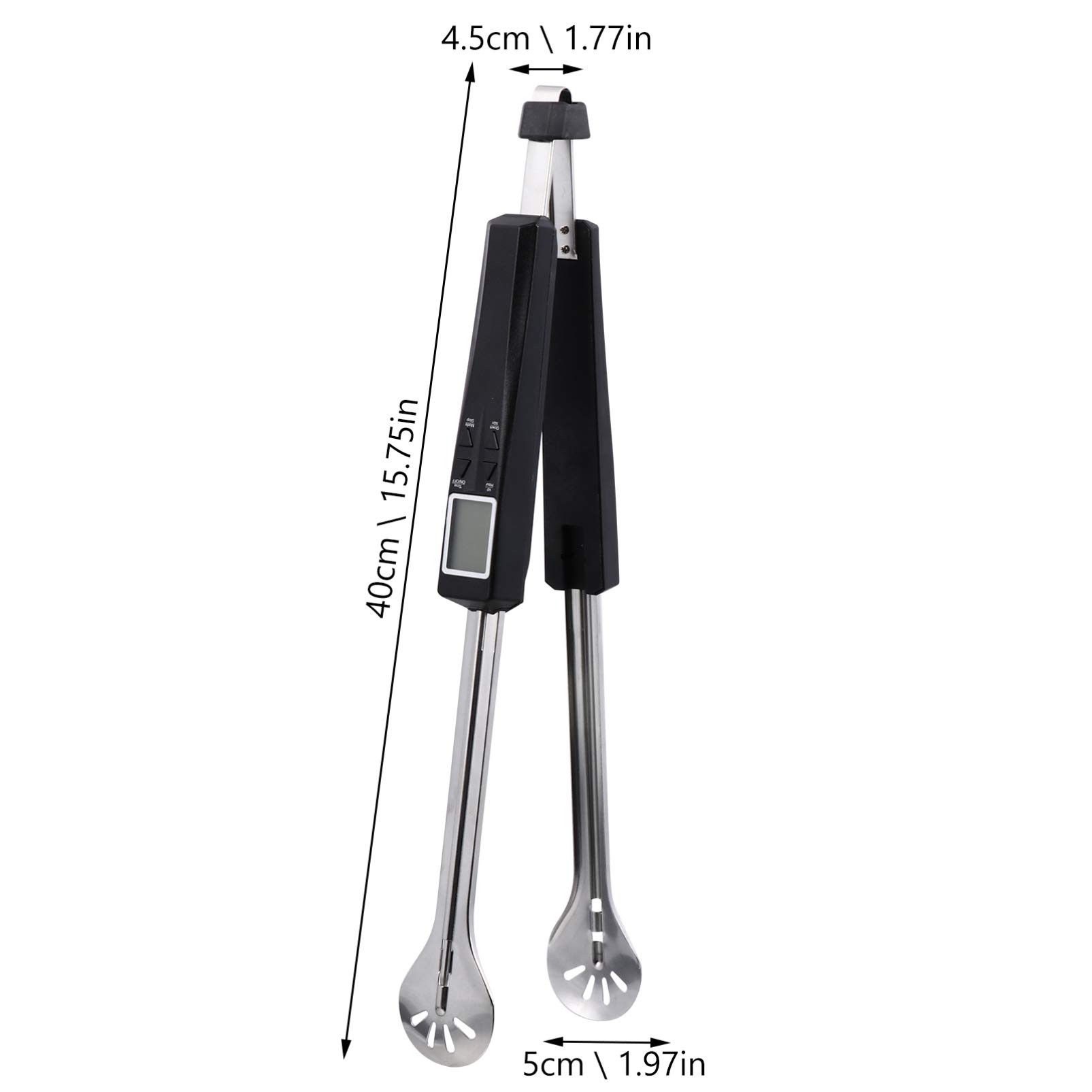 VALICLUD Multifunktionale Grillzange mit Thermometer für Bbq und Steak Präziser Edelstahl Sensor Hitzebeständig Inklusive 2 Stück Aaa Batterien