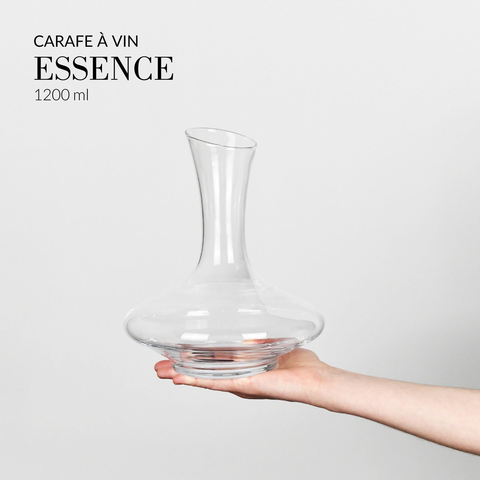 Krosno Décanteur Essence 1200 ml, verrerie artisanale, design élégant et fonctionnel, parfait pour décanter et servir le vin | Cristal sans plomb | Verre sans plomb, design élégant et fonctionnel, parfait pour décanter et servir du vin