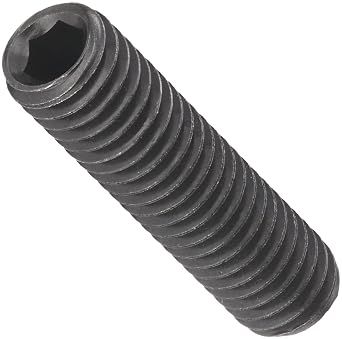 Alloy Steel Set Screw, Black Oxide Finish, Hex Socket Drive, Cone Point, Meets ASME B18.3/ASTM F912, 7/16" Length, 1/4"-20 UNC Threads, Imported Pack of 100