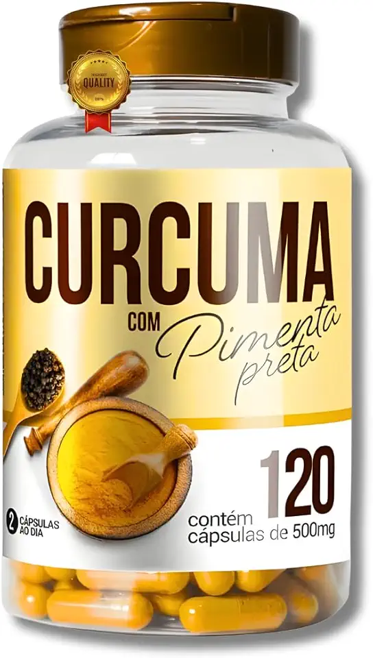 [RN] Cúrcuma com Pimenta Preta 120 Cápsulas 500mg