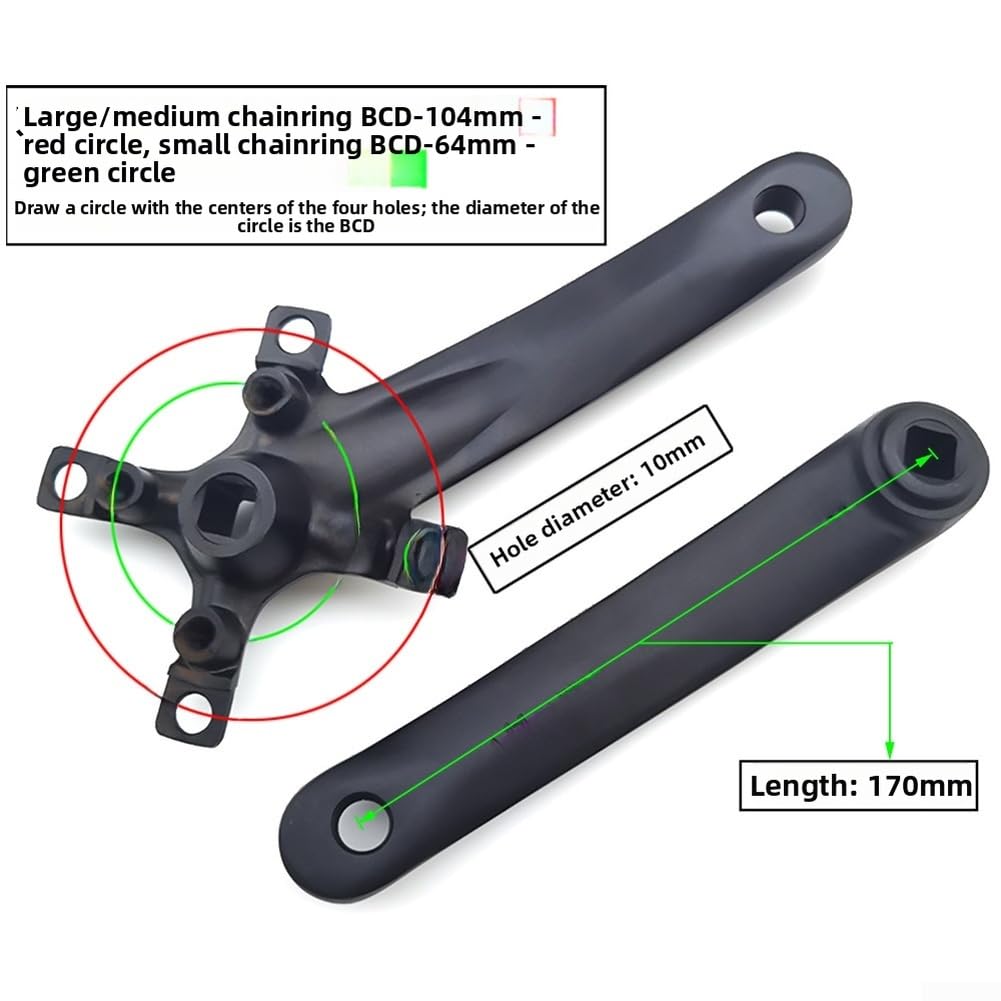 Manivela Cuadrada 170mm Aleación Ligera para bcd Variable Manivela