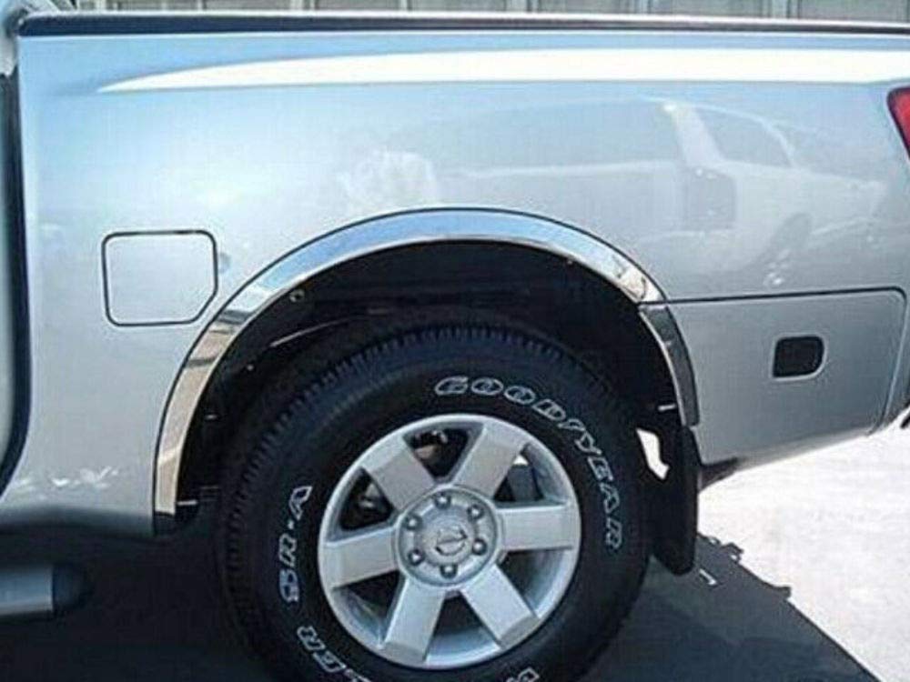 QAA es compatible con la moldura de guardabarros de acero inoxidable moldeado de 5 piezas para Nissan Titan 2004-2015 con puerta de carga WZ24521