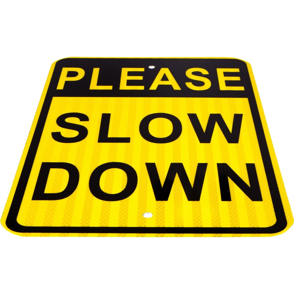 Señal de tráfico con texto en inglés «Please Slow Down for Neighborhood Safety» de 30,5 x 45,7 cm con reflectante prismático 3M de grado de ingeniero, 2 mm de grosor, señal de advertencia duradera