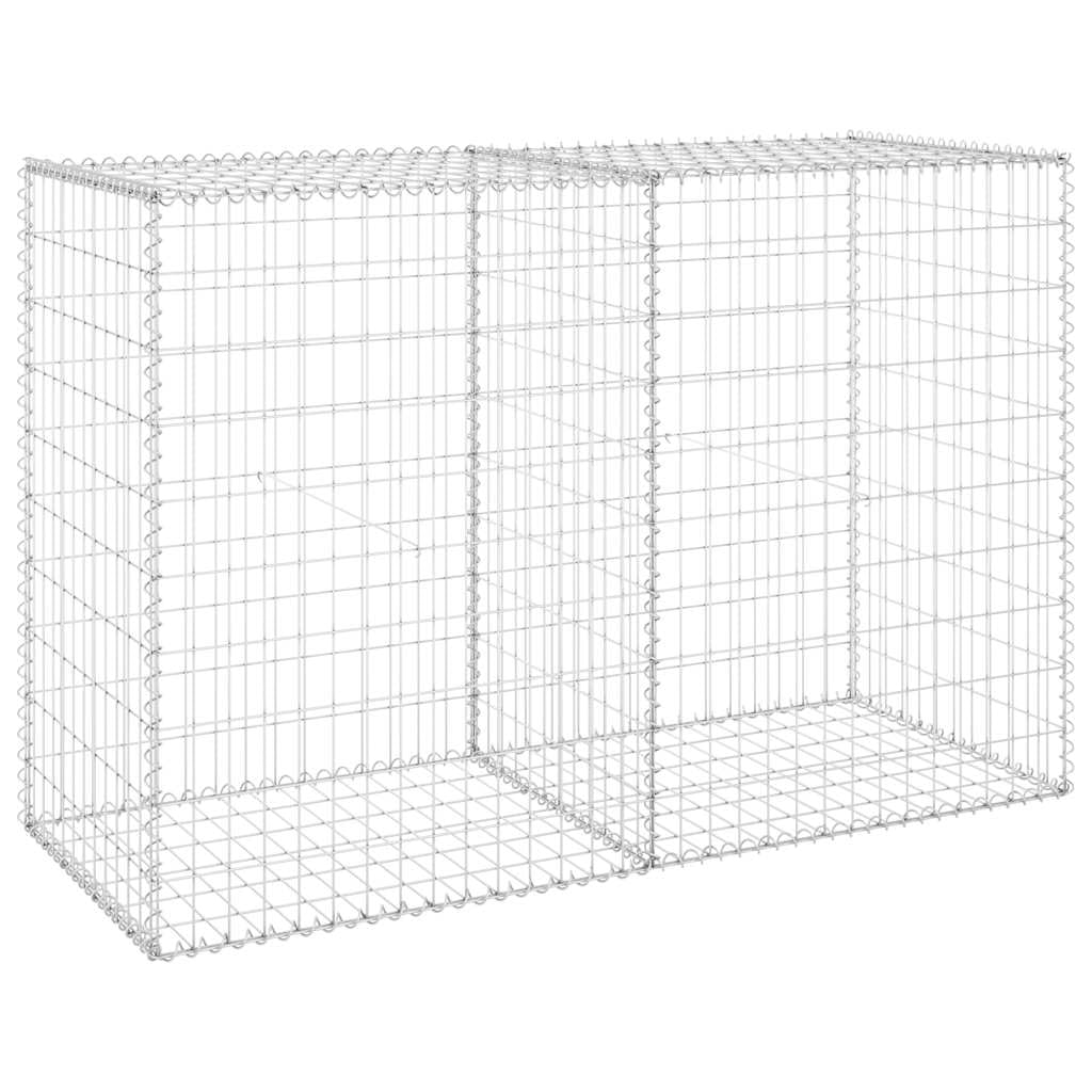 vidaXL Gabion Wall with Covers Stone Barrier Gabion Cage Basket Retaining Wall Fence Protection Outdoor Landscape Galvanised Steel 150 cm