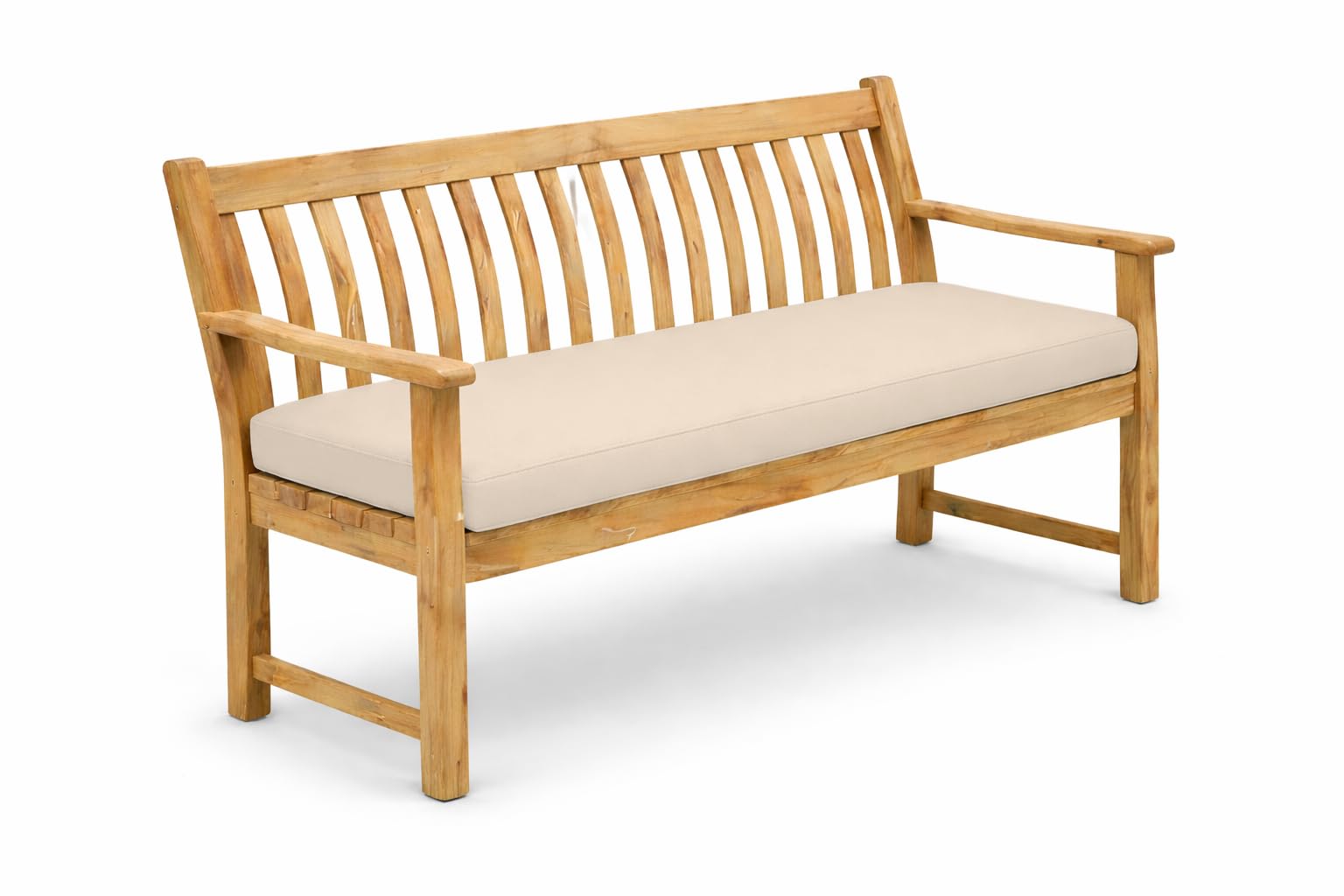 TT ThreadTrade® Waterproof Garden Bench Cushion, Thick Padded Outdoor Seat for 2 & 3 Seater, Durable & Weather Resistant (Beige, 16 × 42 × 2 inch (2 Seater))