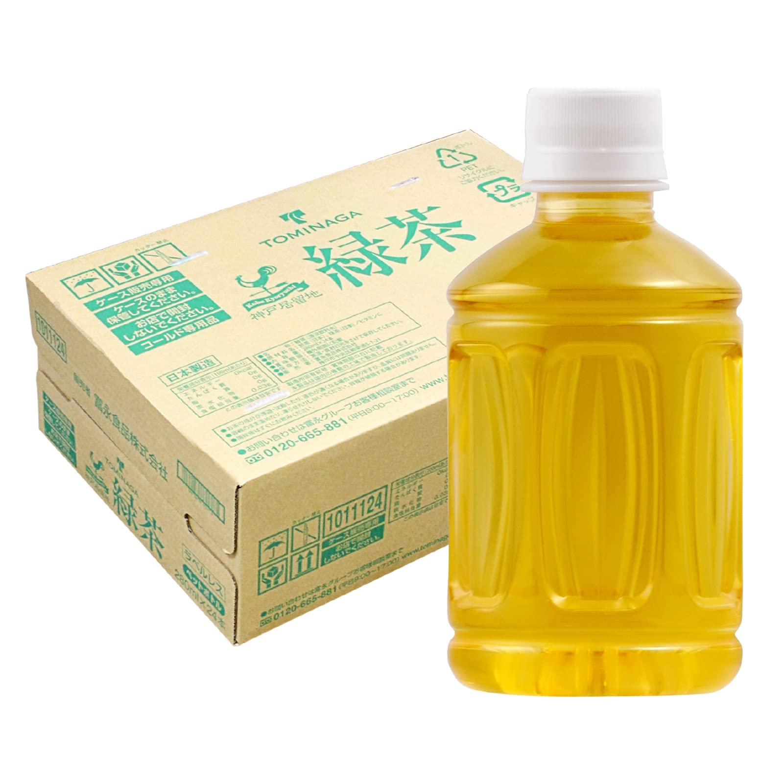 神戸居留地 ラベルレス 緑茶 PET 280ml×24本 [ 国産茶葉100%…