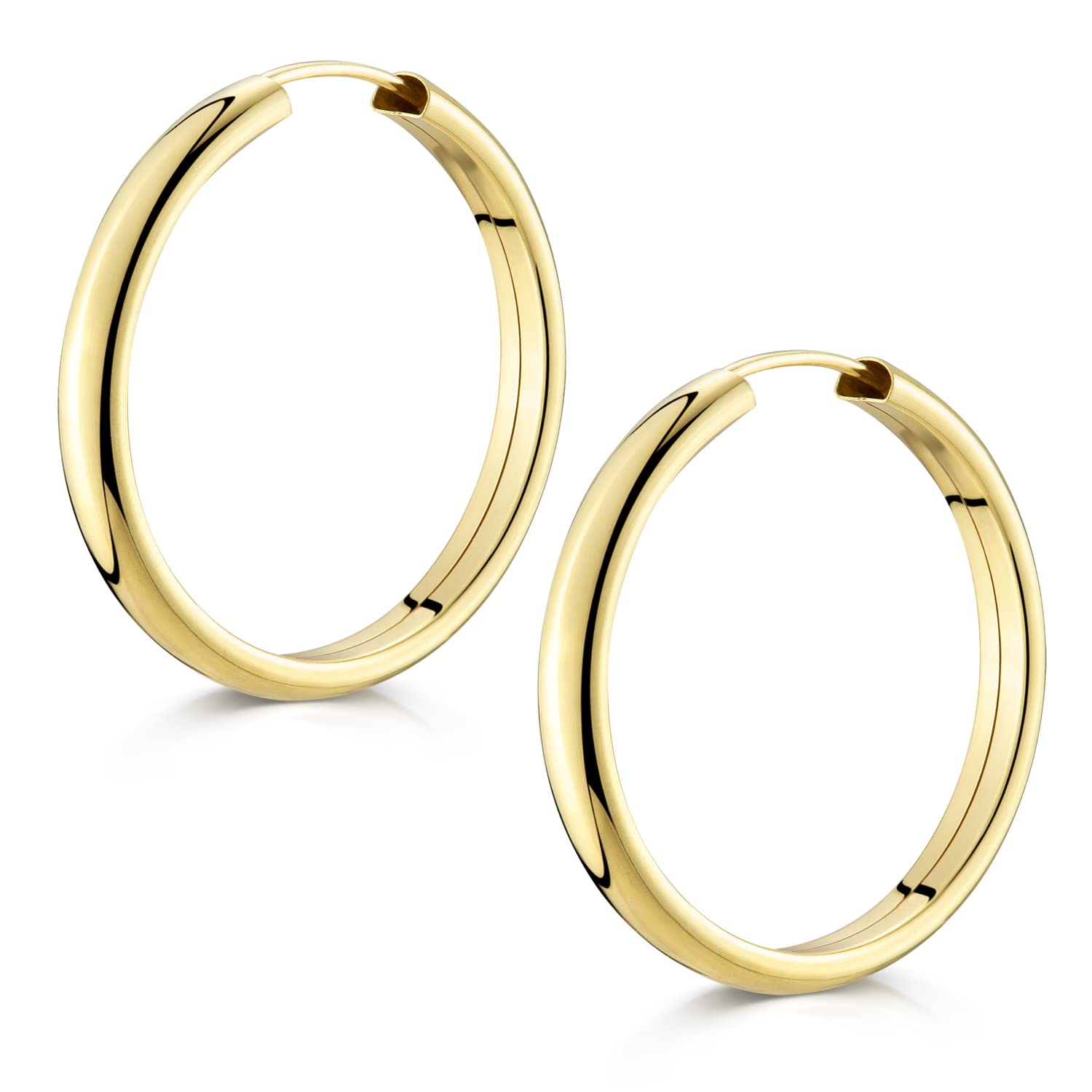 MATERIA by Matthias Wagner Gold Creolen Damen 4mm breit - 925 Silber Ohrringe 25-48mm Durchmesser