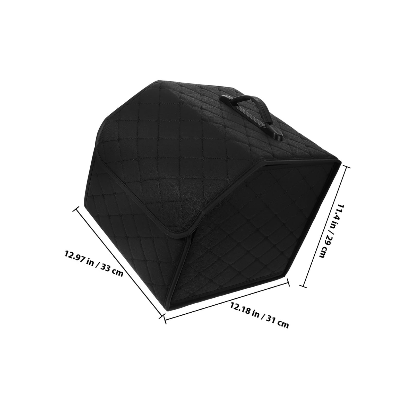 Organisateur Coffre Voiture Pliable Noir Petit Boîte Rangement Polyvalente pour Courses Outils et Accessoires Transport Facile avec Poignée Renforcée Voyages et Camping