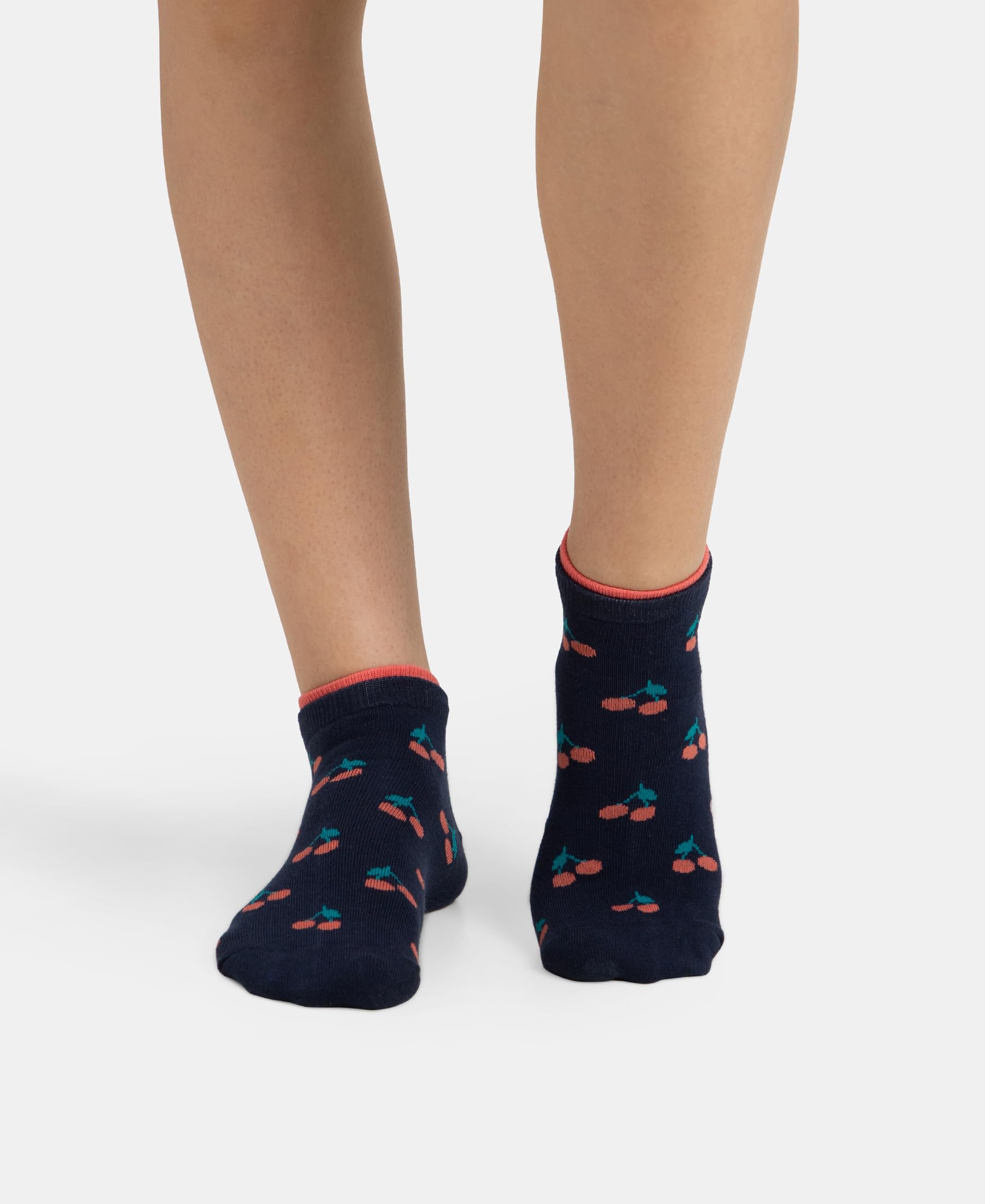 Jockey 7480 Women's Compact Cotton Stretch Low Show Socks with StayFresh Treatment (Pack of 2)_Peacoat & Oat Meal_FREE SIZE - Image 8 thumbnail