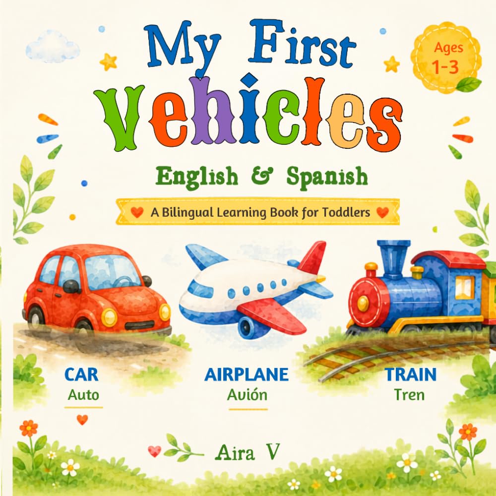 My First Vehicles: English–Spanish Bilingual Book for Toddlers and Preschoolers (My First Words : A Calm & Simple Bilingual Series For Toddlers)