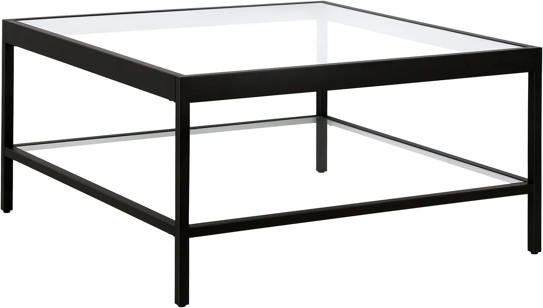 Henn&Hart 32" Wide Square Square Coffee Table in Blackened Bronze, Square Coffee Tables for living room, studio apartment essentials