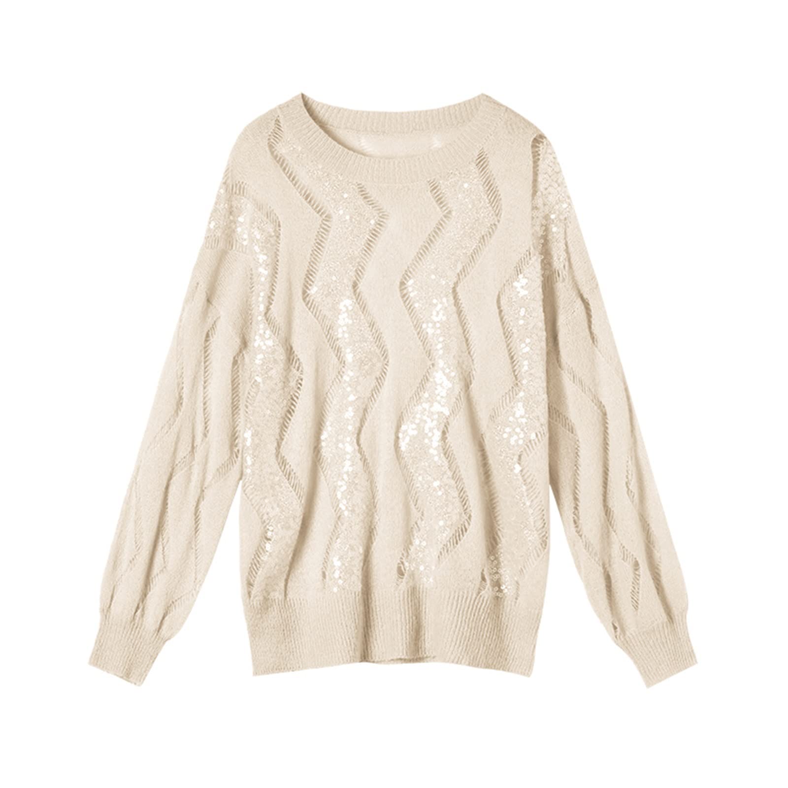Damskie swetry Hollow Moher sweter damski dzianinowe topy sweter jesień zima cekinowy design sweter dzianina topy swetry damskie