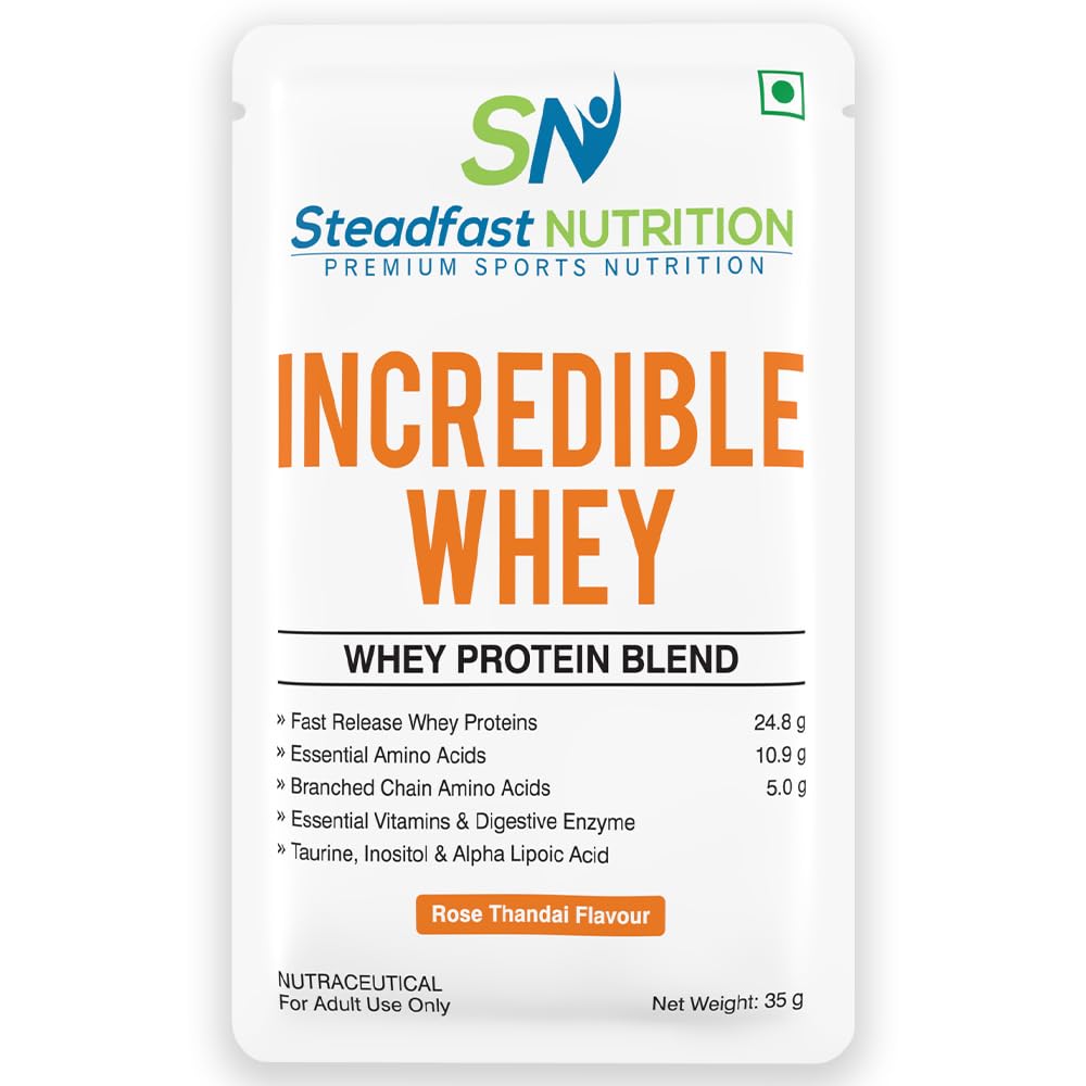 Steadfast Nutrition Incredible Whey Protein Blend Essential Amino Acids Protein Powder (Pack of 2, Coffee 12 Sachets, 420g) — Amazon image 20