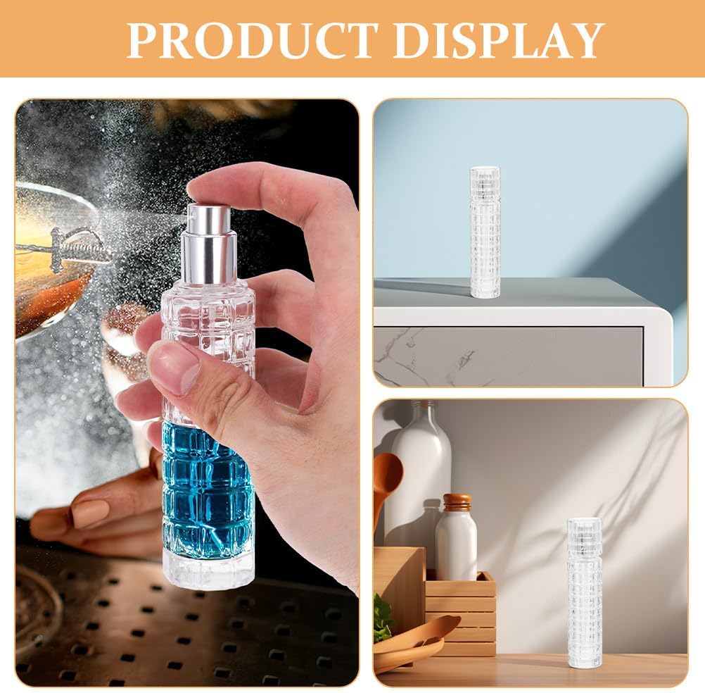 NUOBESTY 4 Pcs Cocktail Atomizer Spray Bottles with Lid Refillable Glass Sprayers for Absinthe Bitters Vermouth Mist Bottle 4.84In Bar Accessories for Home Parties and Professional Use