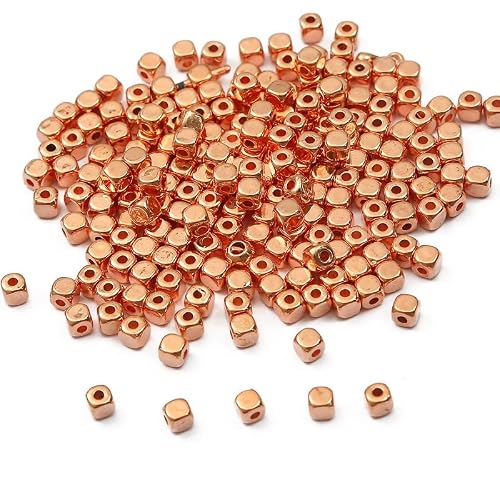 200Pcs 3mm 4mm Acrylic Plated CCB Square Seed Spacer Beads for Jewelry Making DIY Bracelet Necklaces - (Color: Copper/Item Diameter: 3mm 300pcs) -  GOODJOBHN, GJ5-AL18-BE4-GJHN746965