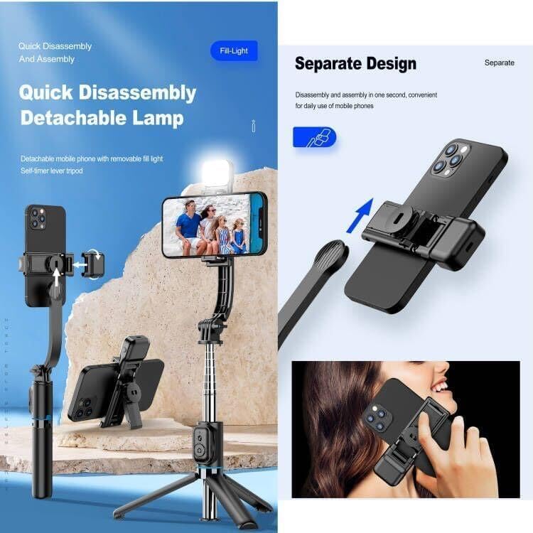 Miniatura 5 de MQOUNY Trípode para selfie para teléfono celular de 42 pulgadas, trípode desmontable para teléfono e con control remoto inalámbrico, luz de video de