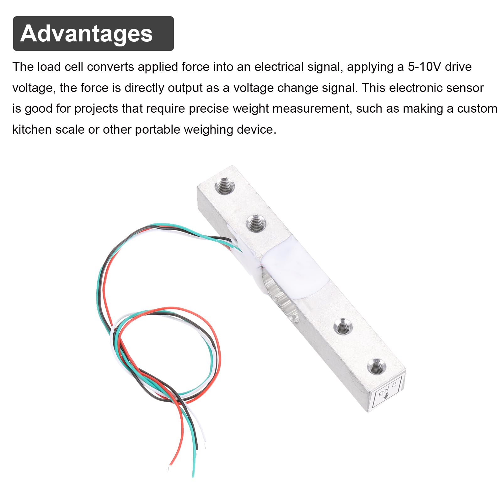 QUARKZMAN Sensori di Pesatura, Sensore Peso Cella Carico Digitale 5Kg + Sensore Pesatura Modulo Hx711 24 Bit Precisione A/D Doppio Canale per Kit Bilancia Cucina Elettronica Portatile