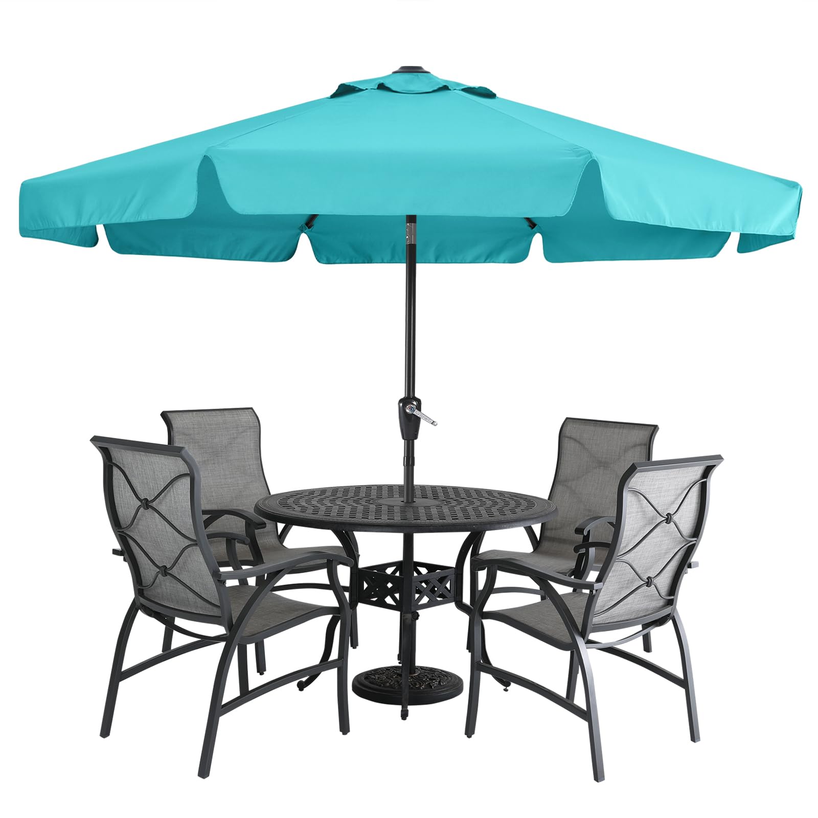 MasterCanopy Parasol avec volant, parasol de jardin, de terrasse, de table, de mart, 8 baleines