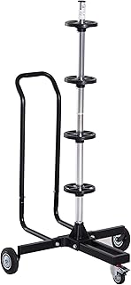 HOMCOM Felgenbaumwagen Reifenwagen felgenschonend Reifenständer fahrbar Metall + Kunststoff Schwarz für 4 Reifen bis 225 mm