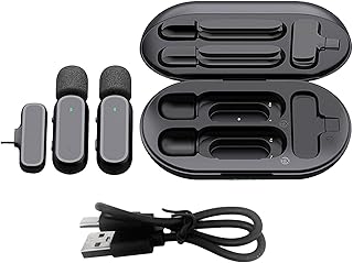 microfone lapela sem fio | Mic lapela sem fio canal com cancelamento ruído | Microfone para telefone, alto-falante PA, câmera DSLR, gravação, ensino, igreja Sritob