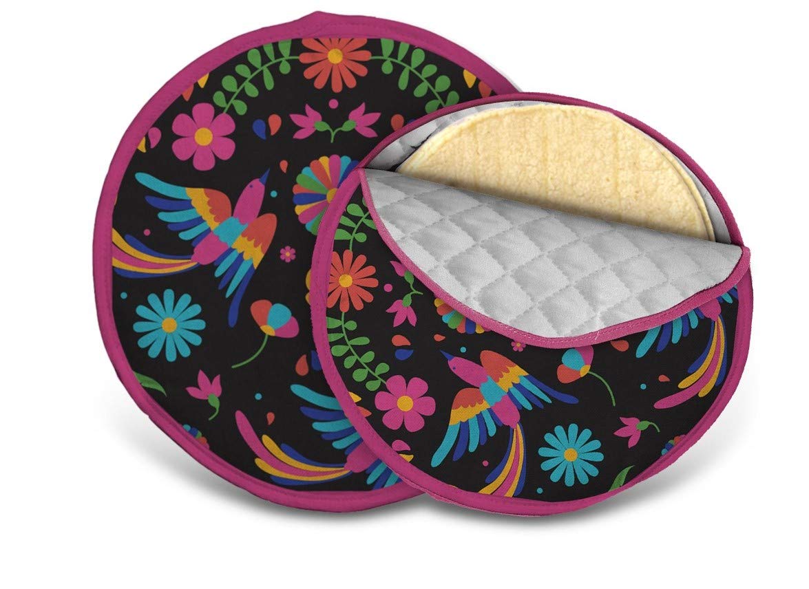 Black Bird Otomi Tortilla-Wärmer – 2 Stück Baumwollbeutel 27,9 cm und 20,3 cm – hält Tortillas warm und elegant für Taco-Dienstag