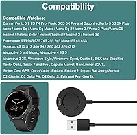 Vista 2 de Cargador para Garmin Forerunner 965 955 945 935 745 265 255 245 55 45, Approach S10 S12 S40 S42 S60 S62 S70, Fenix 7 7S 7X, Vivoactive 3 4 4S