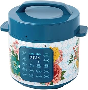 The Woman 6-Quart Electric Pressure Cooker with Touch Control Display & Locking Lid,Multi-Use,Keep Warm, Tempered Glass Lid Fancy Flourish