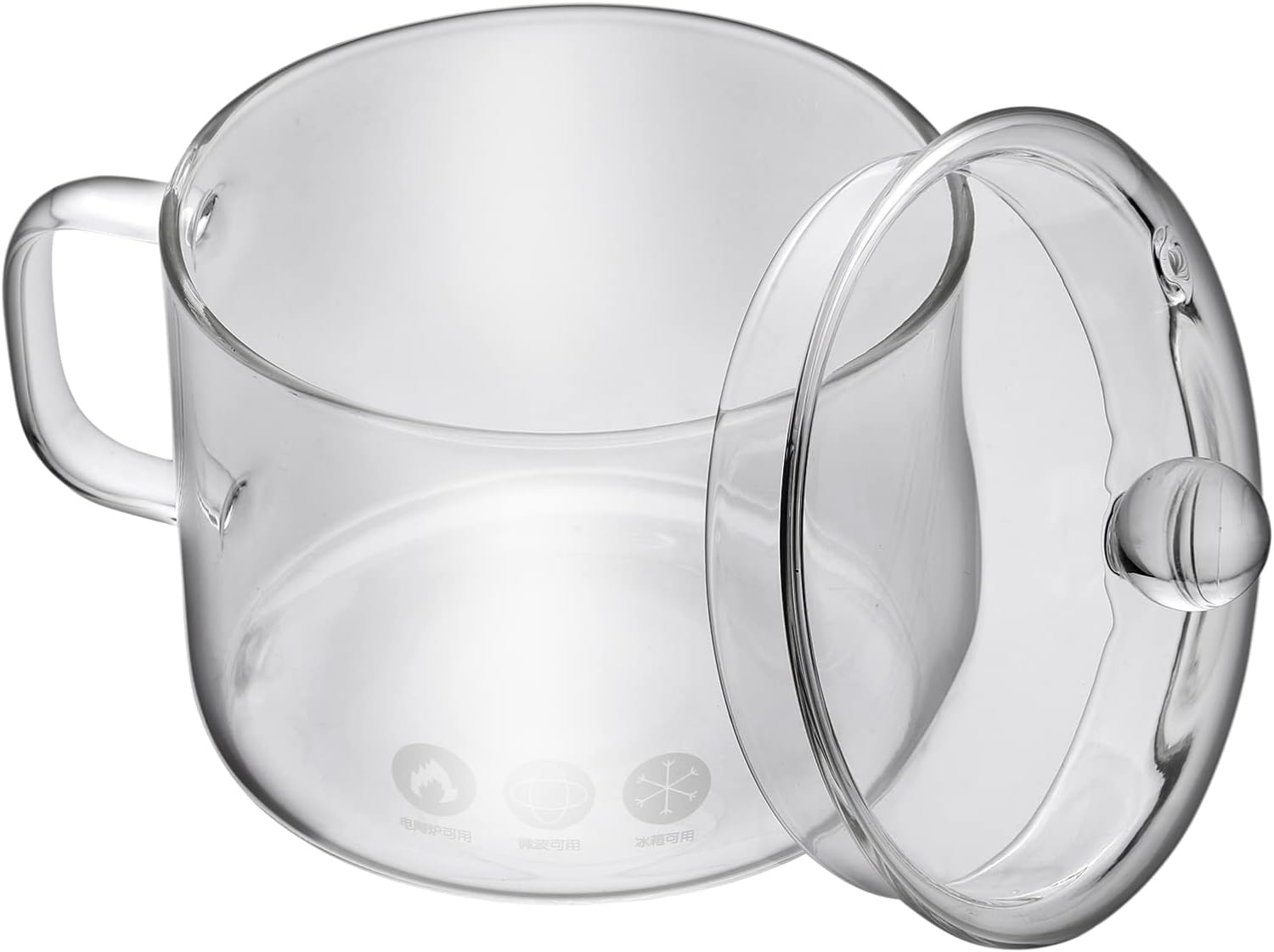 Glass Saucepan Heat Stovetop Cooking Pot with Lid, Microwave Steamer