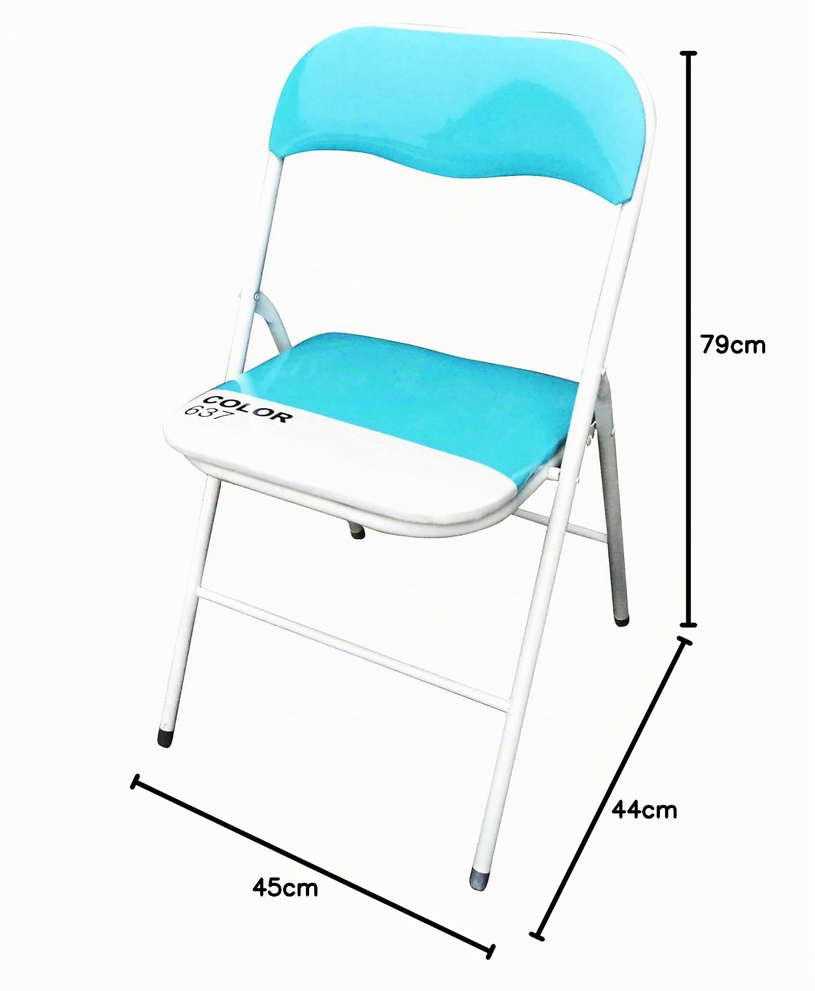 milani home Set di 4 Sedie Slim Pieghevoli Blu Color 637 con Comoda Imbottitura nella Seduta per Ospiti, Ufficio, Casa, Campeggio
