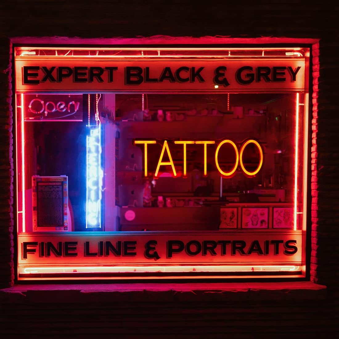 Britrio TATTOO Neon Light Wall Sign for Tattoo Salon Studio Shop LED Fun Wall Art Decor for Business Stores Logo Window Display Man Cave Garage Bedroom Christmas Birthday Gift Red 5V USB 15.8 IN - Image 8