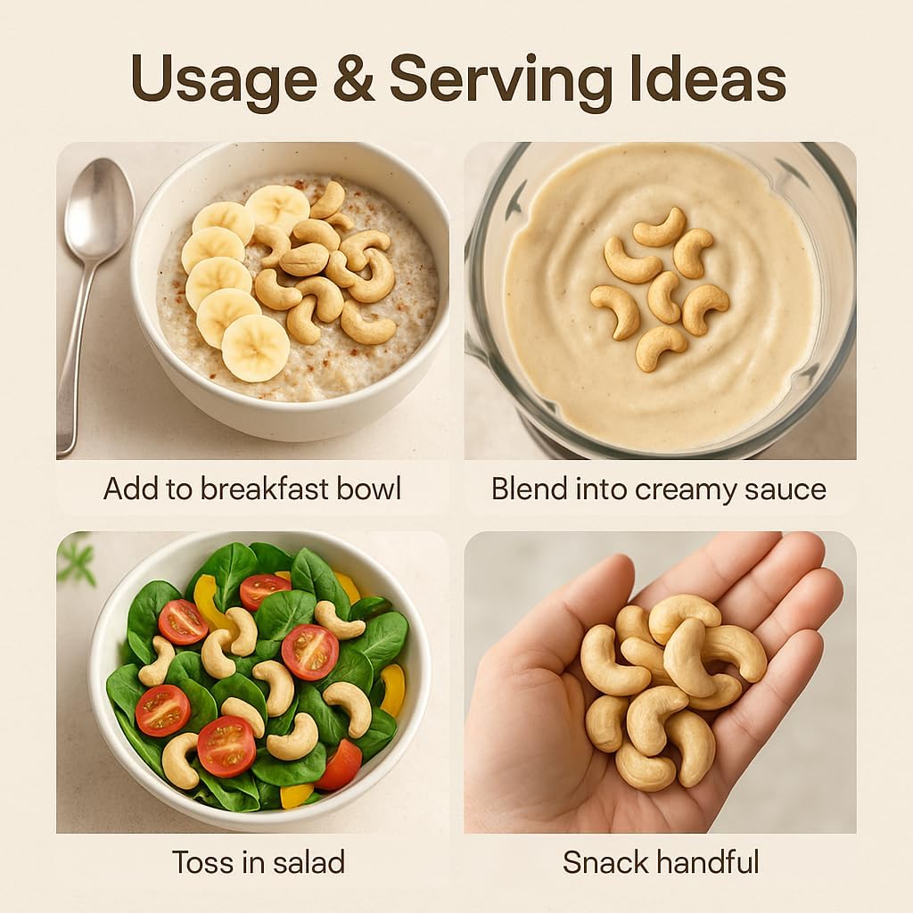 GiDeli Cashewkerne Ganze 4 x 5kg ungesalzen reich an proteinen, vitaminen & mineralstoffen naturbelassen ohne zusatzstoffe, vegan doypack