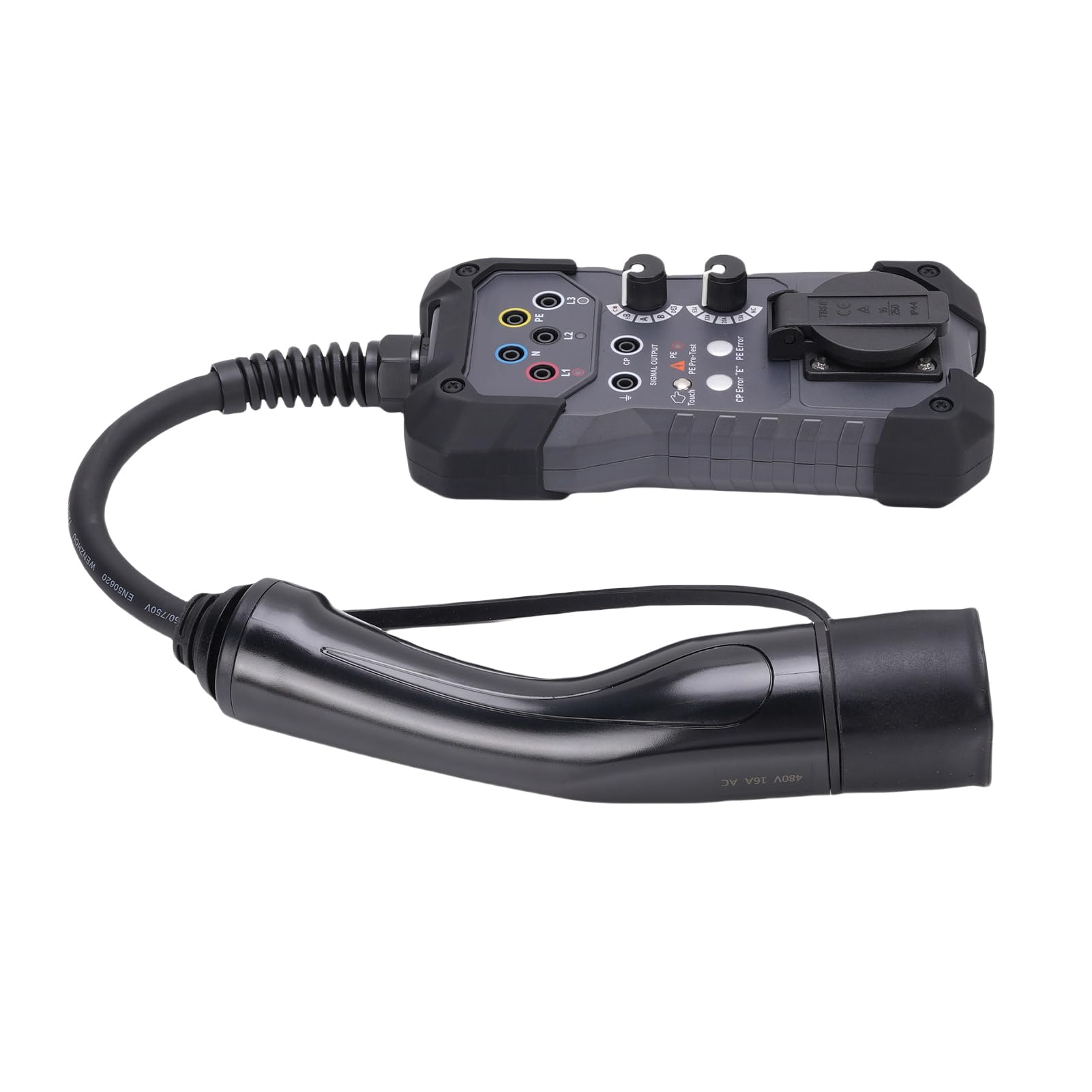 Adaptateur de testeur EVSE, testeur de Tension, Kit de Test de Station de Charge EV, Prise Universelle de 4mm, indicateur LED, commutateurs rotatifs