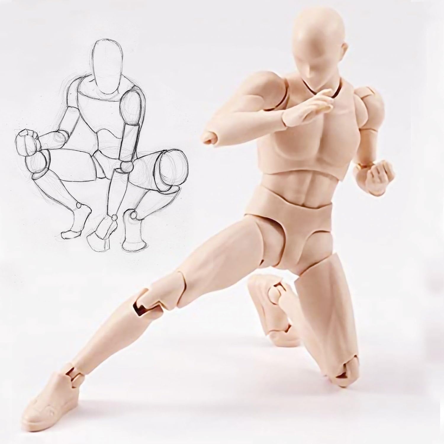 NIDONE Artists Manikin Action Figure Drawing Model,Figure Model For Sketching,Flexible Mannequin As Model For Drawing - Ideal Painting And Drawing Aid - 2Pcs 5.91 Inch