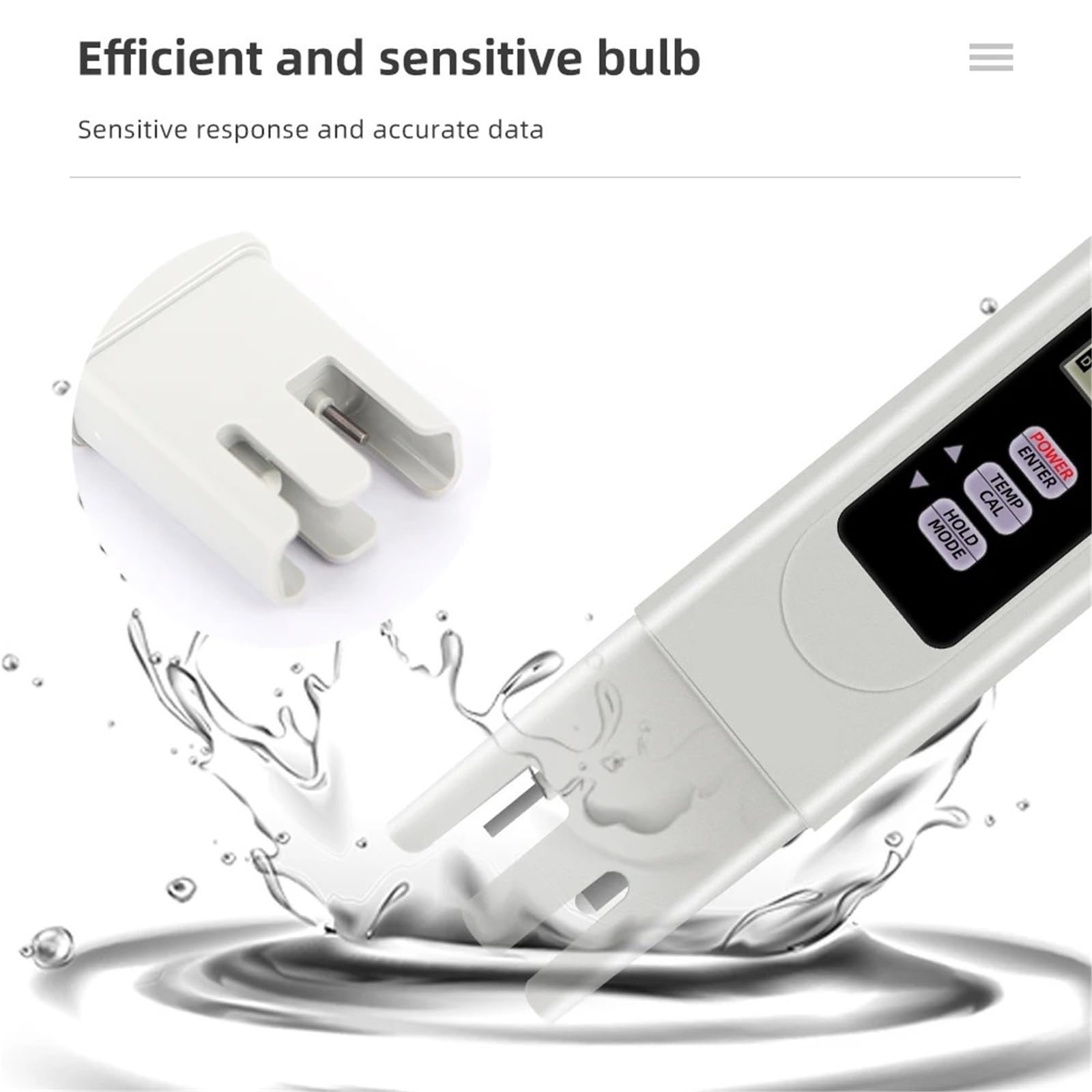 Misuratore PH, Tester di qualità acqua digitale 3 in 1 portatile TDS EC Temp Meter COM-80 Hydrotester Penna for test acqua for laboratorio di acquacoltura