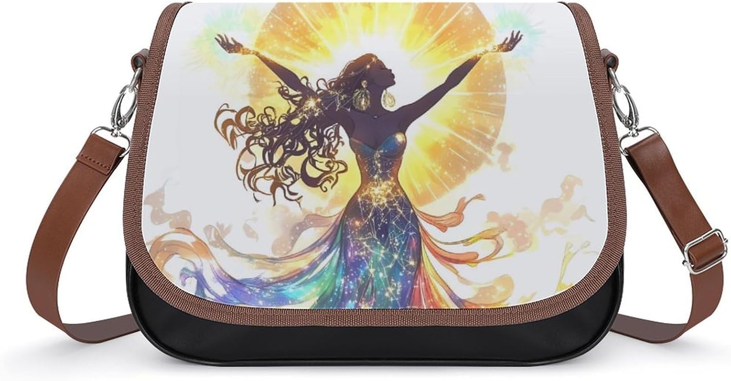 African Goddess of Life Sun Shoulder Bags for Women Tote Handbag Clutch Purse Messenger Bag