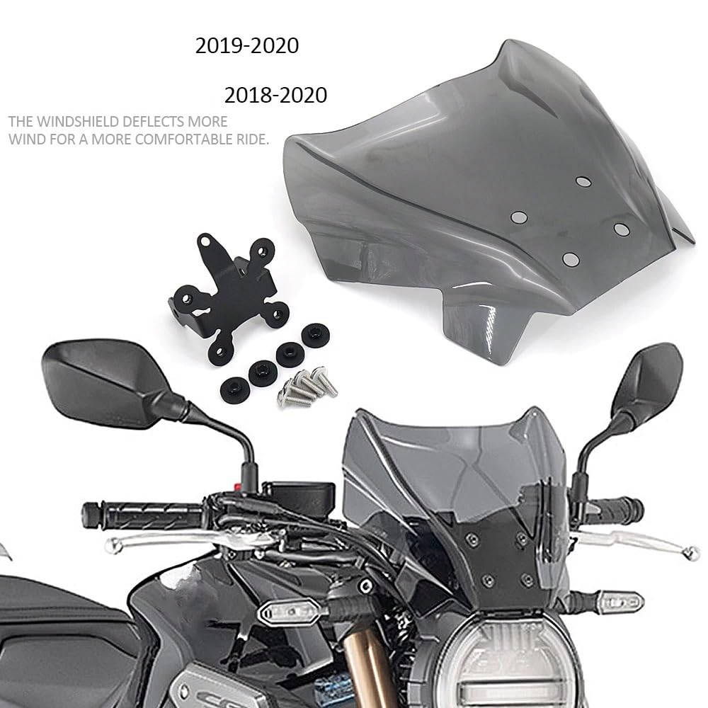 Parabrezza Per CB650R 19 20 Per CB1000R 18-20 Cupolino | Per CB 650 1000 R Accessori Moto Deflettori D'aria Parabrezza(Smoky gray)