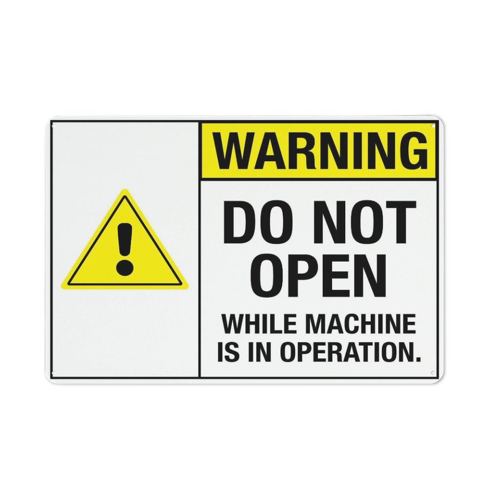 Xewazd A1965 Warning Do Not Open While Machine Is In Operation 8"X12" Aluminum Sign - Rust-Resistant, Weather-Durable, Easy To Mount