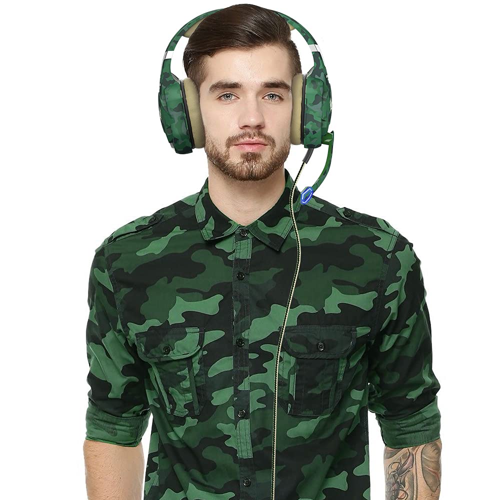 VersionTECH. Cuffie da gaming cablate con microfono, jack da 3,5mm, riduzione del rumore, bassi aumentati e controllo del volume per Xbox One, Nintendo Switch, Computer e Smartphone（Verde）