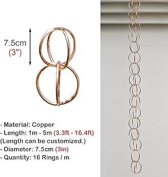 Amazon | 雨鎖 鎖樋 屋根の雨樋の銅の雨の鎖, 調節可能なレイン Amazon | 雨鎖 鎖樋 屋根の雨樋の銅の雨の鎖, 調節可能なレイン