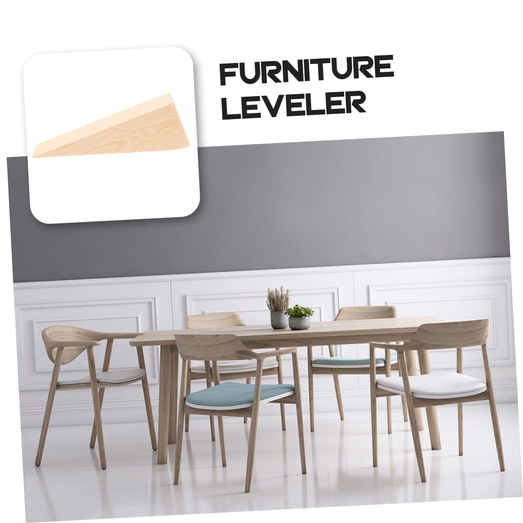 PRETYZOOM 5 Stück-Pack Holzkeile Möbelkeile Nivellierkeile Stuhlnivellierer Tischstabilisatoren Holzabstandshalter für Möbel und Schränke