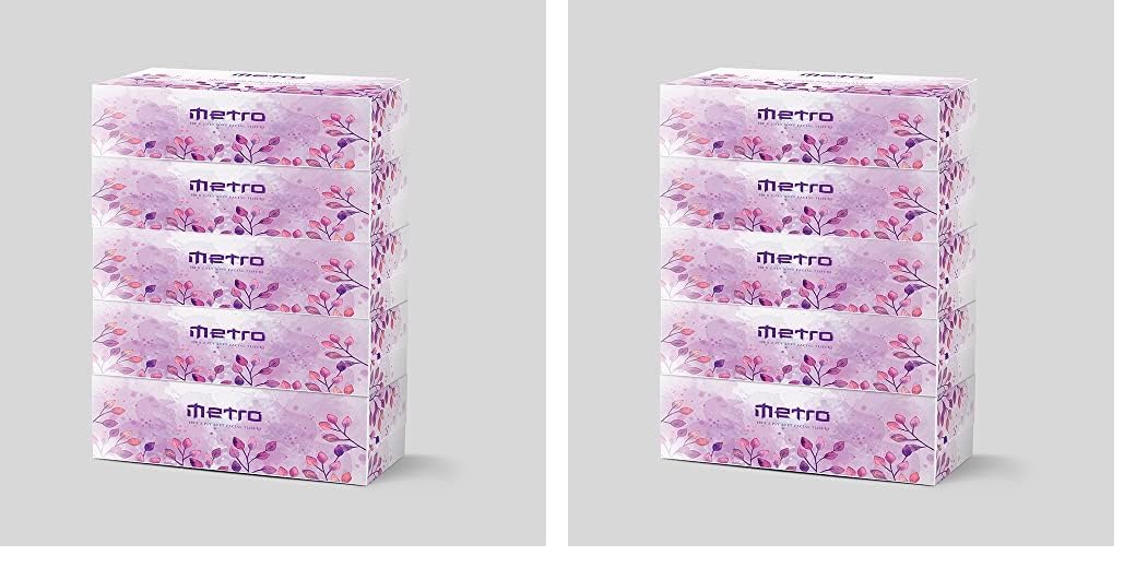 Metro Facial Tissue 200 Sheets -2Ply-5 Boxes