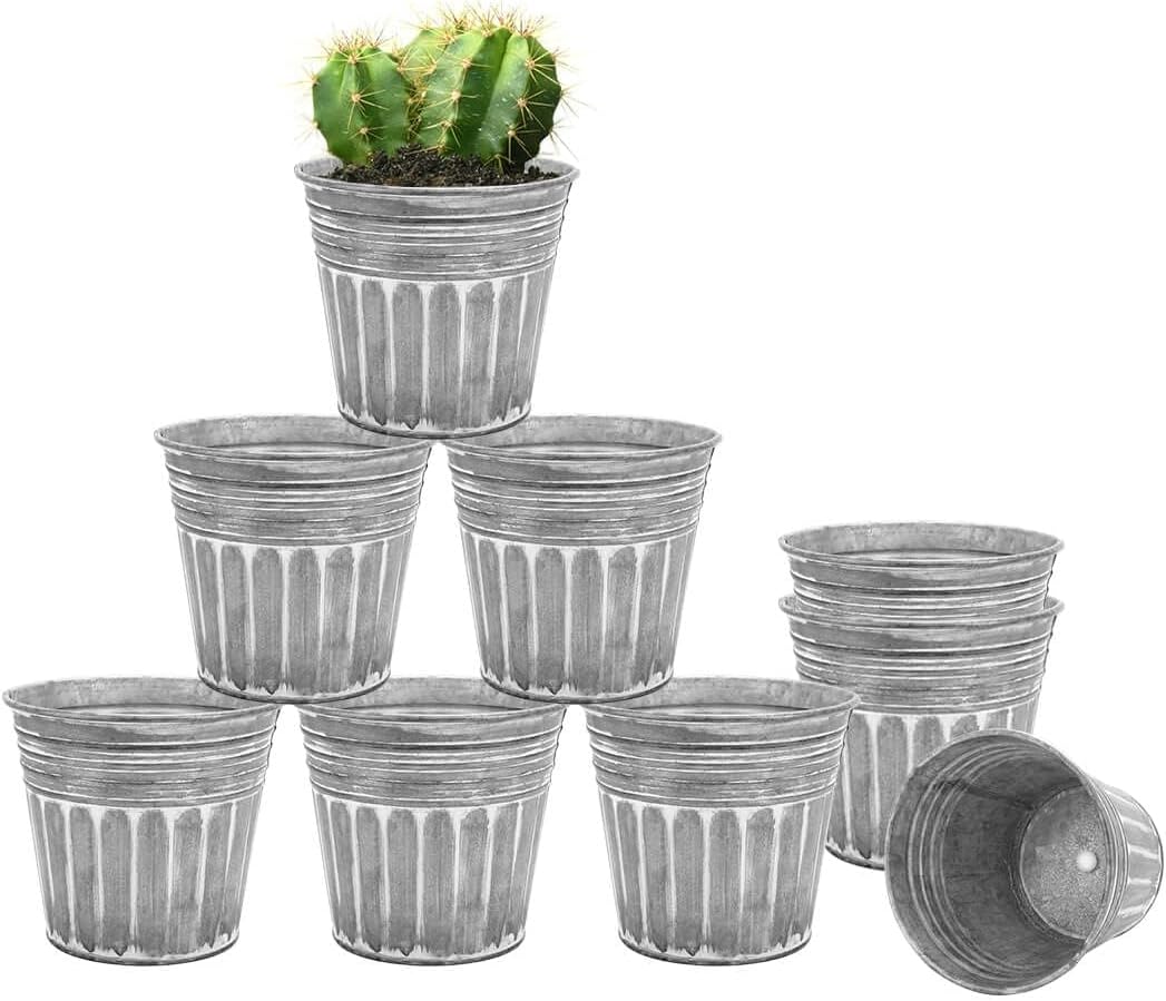 Amazon.com : vensovo 3 Inch Metal Rustic Flower Pots - 9 Pcs Small ...