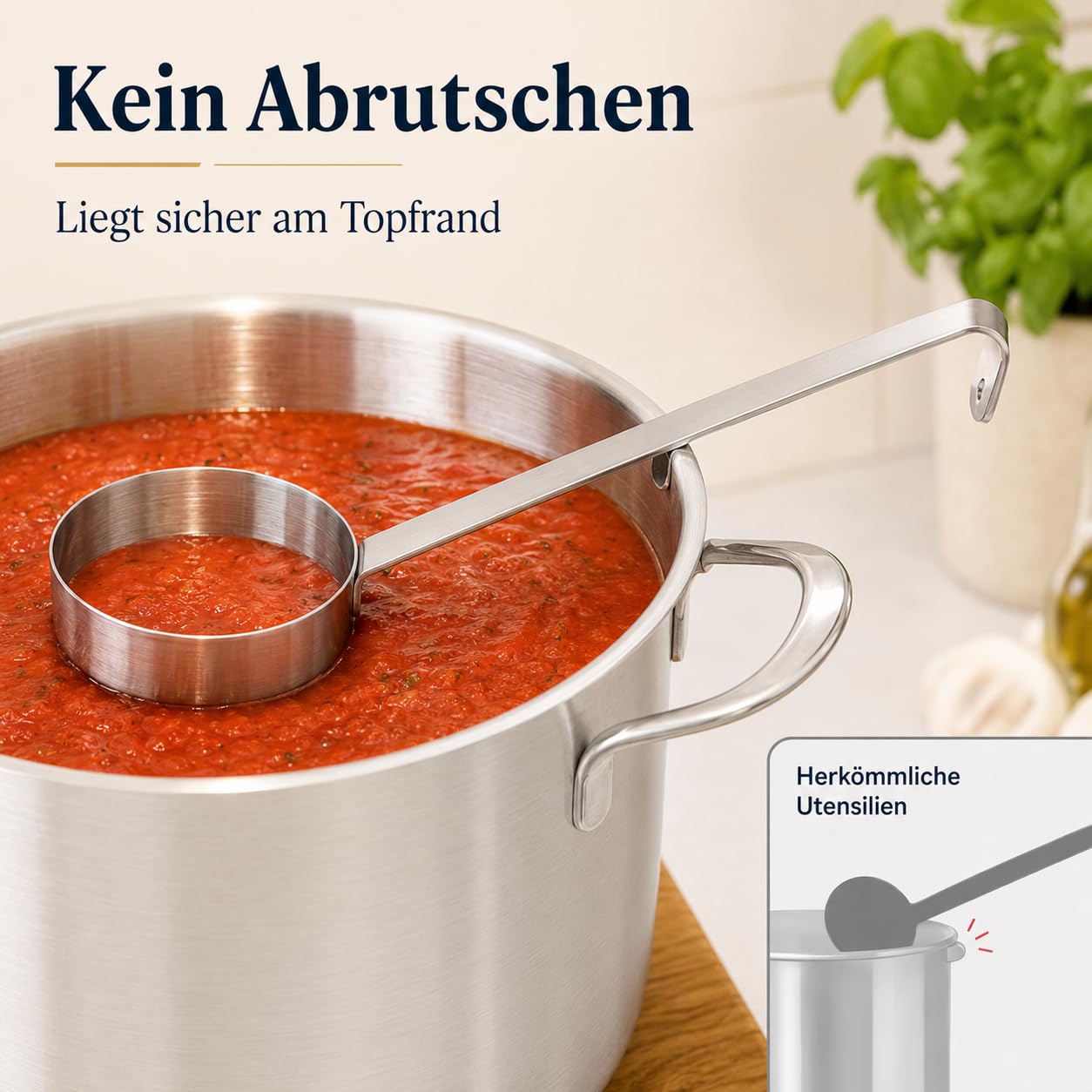 TOPBATHY Cucchiaio in acciaio inox Multi- Pizza Salsa Cucchiaio Mestolo Misurazione Piatta Scoop