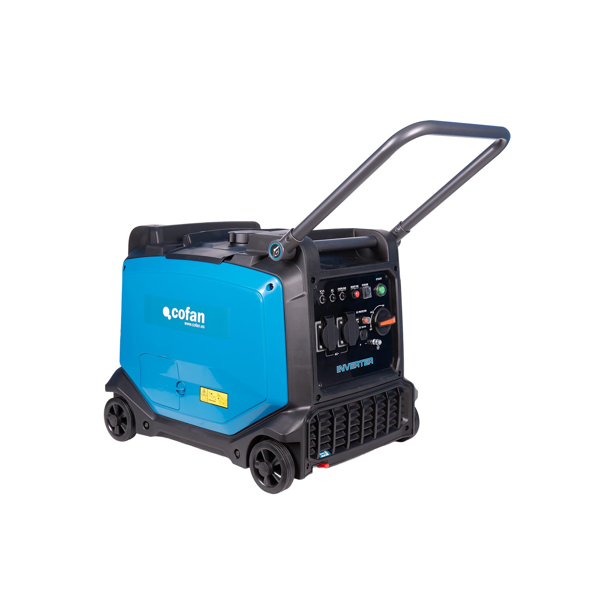 Cofan Generador de gasolina | Potencia máxima: 3,8 kVA | Motor de 4 tiempos | Generador inverter portátil | Autonomía de 5,7 horas | 223 cc