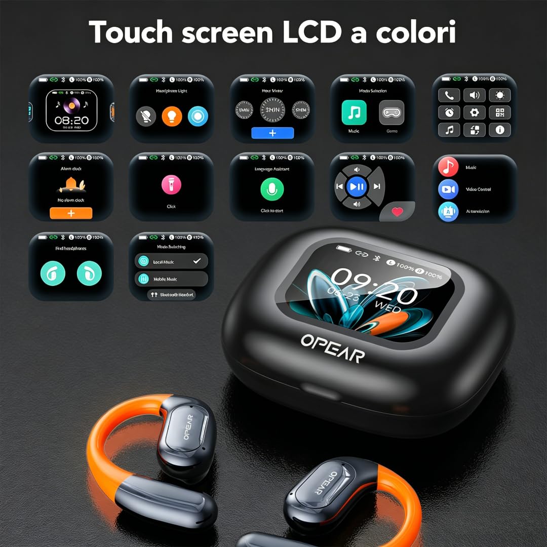 NE27 AI Cuffie Traduzione Simultanea, Auricolari Traduttore Simultaneo in 134 Lingue con Touchscreen LCD, Compatibili con iOS e Android per Viaggi, Ambiente Professionale e Apprendimento